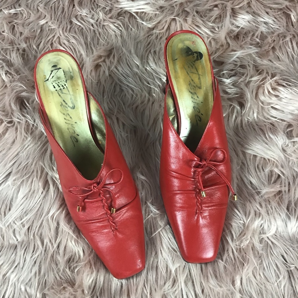 Desiree Red Rhinestone Slip-on Pumps